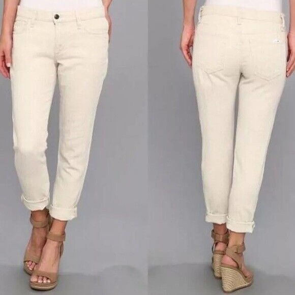 JOE’S Jeans Weekender Collection Cream Linen Blend Easy Fit Pants Womens Size 30 - Picture 1 of 5